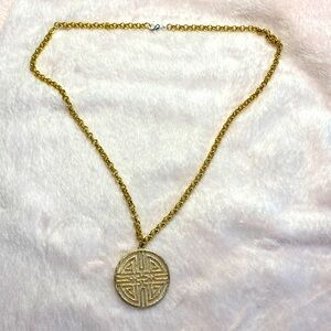 Gold Circle Pendant Necklace! handmade